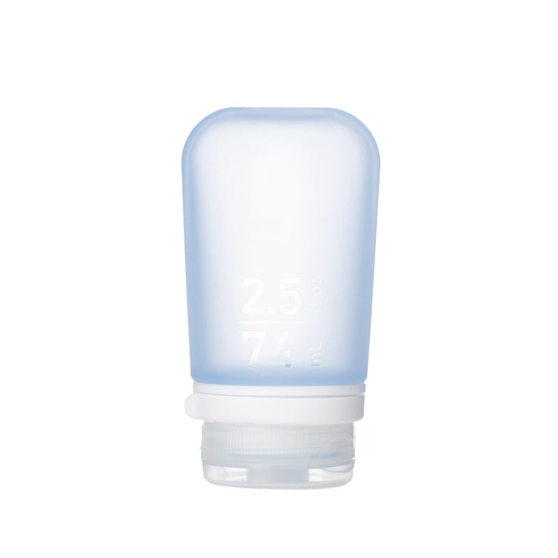 humangear GoToob+ (Medium) | Refillable Silicone Travel Bottle | Locking Lid | Food-Safe Material | Blue, Medium (2.5 fl.oz.; 74ml) - Image 1